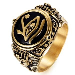 Anillo egipcio acero quirúrgico "OJO DE HORUS"