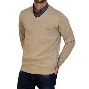 Sweater lana tejido escote V "MISTRAL"
