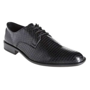 Zapato cuero ecológico reptil negro "FERRARO"